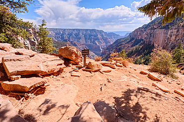 The Coconino Overlook along the North Kaibab Trail at Grand Canyon North Rim, UNESCO, Arizona, United States of America