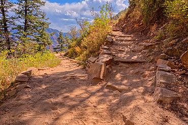 The 7th switchback along the North Kaibab Trail at Grand Canyon North Rim, UNESCO, Arizona, United States of America