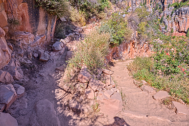 The 11th switchback along the North Kaibab Trail at Grand Canyon North Rim Arizona.