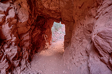 The interior of the Supai Tunnel along the North Kaibab Trail at Grand Canyon North Rim Arizona.