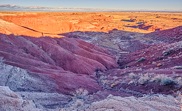 Cliff view of Dead Wash Valley in Petrified Forest National Park Arizona.