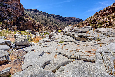 The granite riverbed of the Agua Fria River Canyon in the Agua Fria National Monument of Arizona.