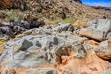The granite riverbed of the Agua Fria River Canyon in the Agua Fria National Monument of Arizona.