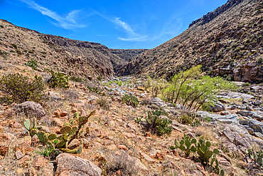 The granite riverbed of the Agua Fria River Canyon in the Agua Fria National Monument of Arizona.