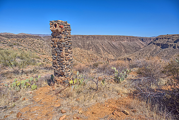Remnants of the Richinbar Mine within the Agua Fria National Monument north of Black Canyon City Arizona. Mine was established in 1905 but was abandoned in 1940 when the company that owned it went bankrupt.
