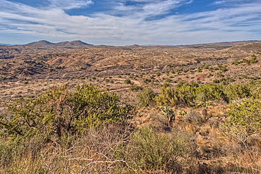 The primitive Bloody Basin Road winding thru the Agua Fria National Monument north of Black Canyon City Arizona.