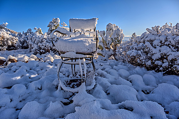 Snow covered landscape from a late winter storm in Chino Valley Arizona.