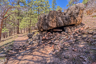 Indian Ruins along Cliff Springs Trail at North Rim in Grand Canyon National Park Arizona.