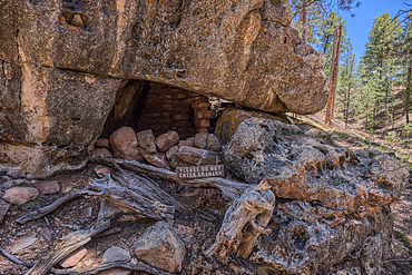 Indian Ruins along Cliff Springs Trail at North Rim in Grand Canyon National Park Arizona.