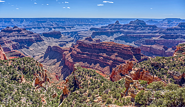 View of Thor's Temple south of Honan Point on the North Rim of Grand Canyon National Park Arizona.