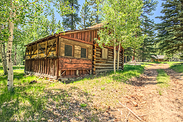 An abandoned homestead in the Kaibab National Forest off of Highway 67 north of Grand Canyon North Rim Arizona. Public land. No property release needed. Preserved by Forest Service as a historical landmark.