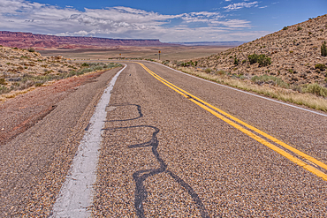 View of Vermilion Cliffs Arizona from US89A ascending to the Kaibab Plateau.