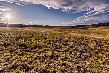 The rolling hills of Pleasant Valley in the Kaibab National Forest north of Grand Canyon North Rim Arizona near sundown.