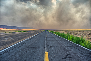Smoke from the Dragon Bravo Wildfire enshrouding Vermilion Cliffs National Monument Arizona. Viewed from US89A.