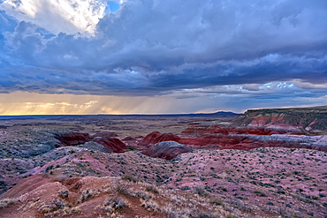 Storm approaching Petrified Forest National Park Arizona. Viewed from Whipple Point.