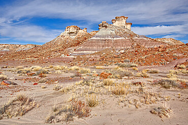 Towering Hoodoos in the Jasper Forest of Petrified Forest National Park, Arizona, United States of America, North America