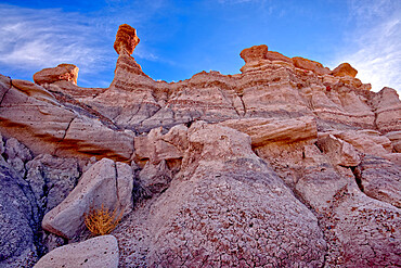 A Hoodoo of expansive clay called Bentonite in the Jasper Forest of Petrified Forest National Park, Arizona, United States of America, North America