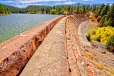 A walkway on top of the Santa Fe Dam in Williams, Arizona, United States of America, North America