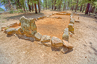 The remains of the Walhalla Indian Ruins near Cape Royal at Grand Canyon North Rim, UNESCO World Heritage Site, Arizona, United States of America, North America