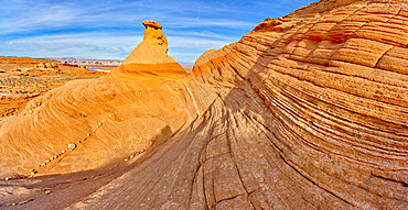 Wavy sandstone formation called Beehive Rock in Glen Canyon Recreation Area, The New Wave near Beehive campground, Arizona, United States of America, North America