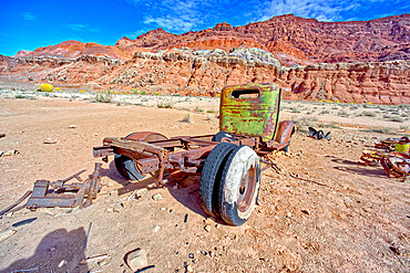 Antique truck at Lonely Dell Ranch, Vermilion Cliffs National Monument, Arizona, United States of America, North America