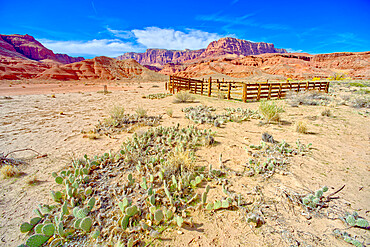 Lonely Dell Ranch Corral at Vermilion Cliffs National Monument near the Glen Canyon Recreation Area, Arizona, United States of America, North America