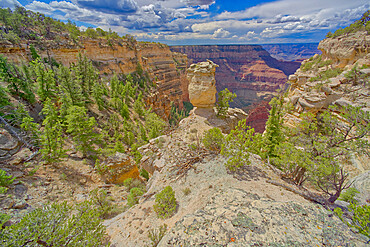 Loki's Rock at Grand Canyon east of Thor's Hammer Overlook, Grand Canyon National Park, UNESCO World Heritage Site, Arizona, United States of America, North America