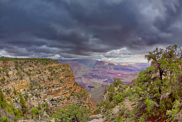 A monsoon storm rolling across Grand Canyon between Zuni Point and Papago Point, Grand Canyon National Park, UNESCO World Heritage Site, Arizona, United States of America, North America