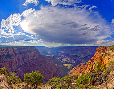 A late day storm viewed from the cliffs above Papago Creek at Grand Canyon, Grand Canyon National Park, UNESCO World Heritage Site, Arizona, United States of America, North America