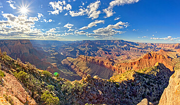 Grand Canyon northwest view from a rock island just beyond the tourist overlook of Lipan Point, Grand Canyon National Park, UNESCO World Heritage Site, Arizona, United States of America, North America