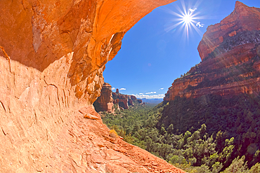 View of Fay Canyon in Sedona from the end of the trail, Arizona, United States of America, North America