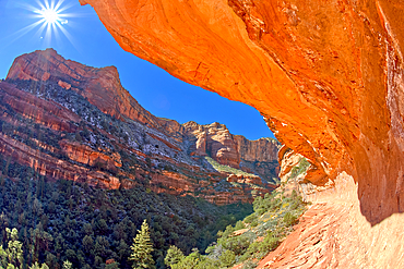 View of Fay Canyon in Sedona from the end of the trail, Arizona, United States of America, North America