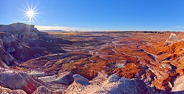 View of the Blue Forest plains from the lower part of Blue Mesa in Petrified Forest National Park Arizona.