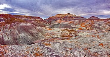 View of the salty bentonite hills on the north side of the Blue Forest in Petrified Forest National Park Arizona.