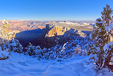 Wintery view of the Palisades of the Desert at Grand Canyon National Park Arizona.