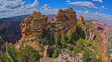 The summit of Tritle Peak off Roosevelt Point on Grand Canyon North Rim, Grand Canyon National Park, UNESCO World Heritage Site, Arizona, United States of America, North America