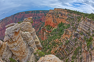 Deep chasm view from Grandview Point at Grand Canyon South Rim, Grand Canyon National Park, UNESCO World Heritage Site, Arizona, United States of America, North America