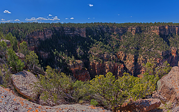 Hearst Hill viewed from across Hance Canyon on the South Rim of Grand Canyon, Grand Canyon National Park, UNESCO World Heritage Site, Arizona, United States of America, North America