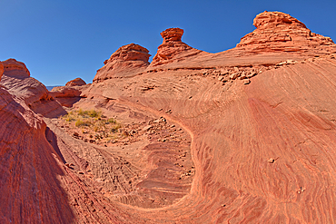 The east rocks of the New Wave along the Beehive Trail in the Glen Canyon Recreation Area near Page, Arizona, United States of America, North America