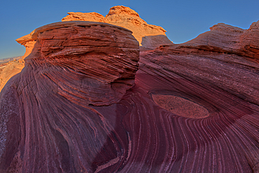 The west rock ridge of the New Wave along the Beehive Trail in the Glen Canyon Recreation Area near Page, Arizona, United States of America, North America