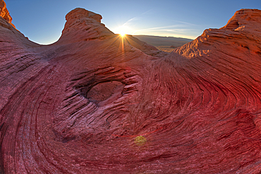 The west rock ridge of the New Wave along the Beehive Trail in the Glen Canyon Recreation Area near Page, Arizona, United States of America, North America