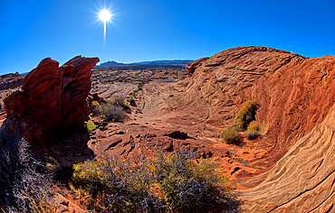 A ridge of sandstone near the Spur Canyon at Horseshoe Bend, Arizona, United States of America, North America