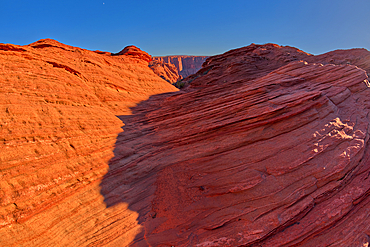 Rippling sandstone badlands near the Spur Canyon at Horseshoe Bend, Arizona, United States of America, North America