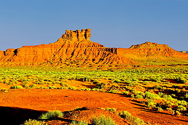 Formation in Valley of the Gods called the Seven Sailors, located near the town Mexican Hat, Utah, United States of America, North America