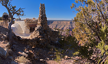 The back of Historic Hermits Rest, built in 1914, owned by the National Park Service, Grand Canyon, Arizona, United States of America, North America