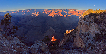 Grand Canyon viewed from Pima Point at sundown, Grand Canyon National Park, UNESCO World Heritage Site, Arizona, United States of America, North America