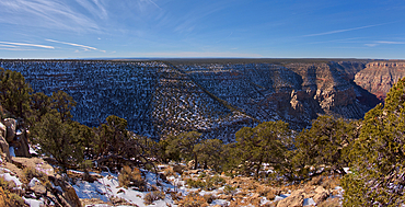 The cliffs of Waldron Canyon west of Hermits Rest in winter, Grand Canyon, Arizona, United States of America, North America