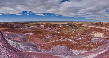 The North Valley below the Blue Mesa in Petrified Forest National Park, Arizona, United States of America, North America