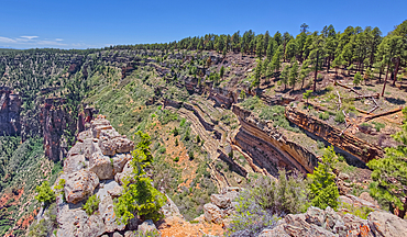 Cliff views just south of Naji Point on the North Rim of Grand Canyon National Park, UNESCO World Heritage Site, Arizona, United States of America, North America