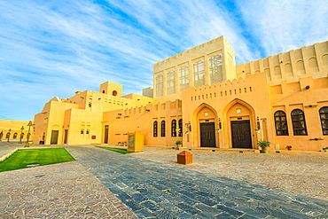 Entrance of Katara village (Valley of Cultures) in Doha, West Bay District, Doha, Qatar, Middle East